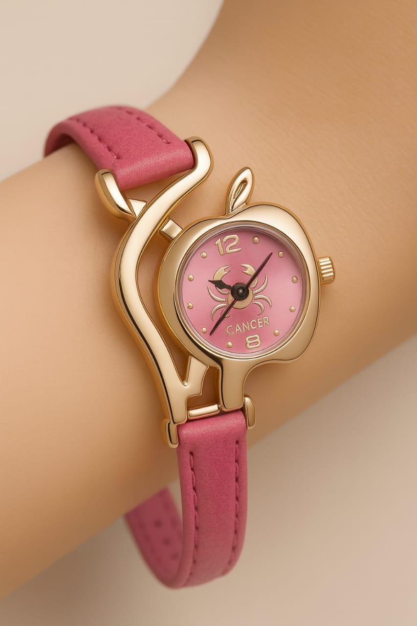 Apple Shape Woman Watch Elegant Design Stylish